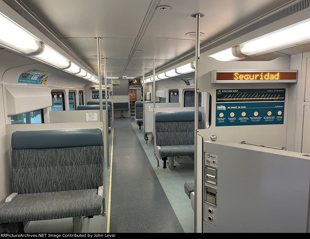 Interior of Sunrail Bombardier Bilevel Car-lower level 